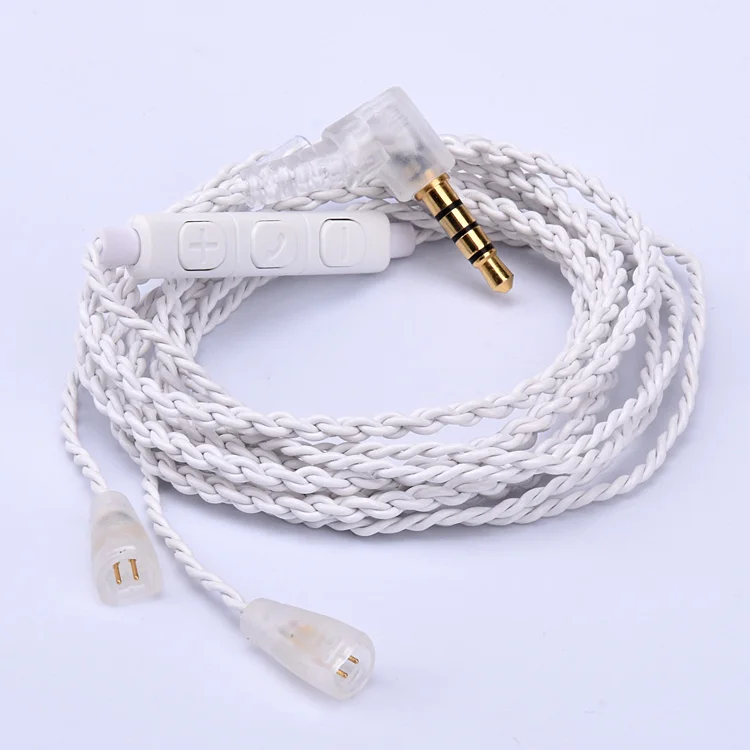 MMCX Updated HIFI Cable Detachable Copper Plated Cord w Remote Mic for Sennheiser IE8 IE80 IE8i Headphone Earphone