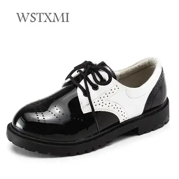 

Children Shoes for Boys Girls Patent Leather Wedding Dress Oxford School Shoes Kids Black White Fashion Casual Loafer Moccasins