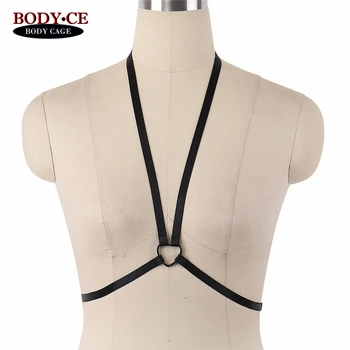 

Womans Fashion Sexy Bondage Lingerie Body harness Strappy Top Cage bra Elastic Adjust Black Goth Erotic Club Party Rave Wear