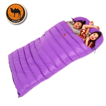 

brand free shipping extreme weather -25 to -10 winter sleeping bag lover sleeping bag white duck down double sleeping bag