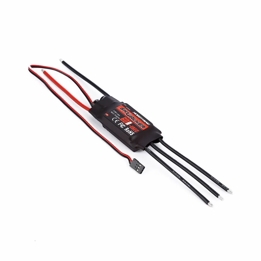 Hobbywing Скайуокер 60A бесщеточный ESC Скорость контроллер с UBEC для Trex 500 heli пайки