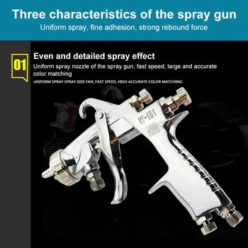 

W-101 400cc Cup Air Spray Gun Paint Stainless Steel Pressure3.0 to 4.0 bar Paint Gun HVLP Spray Guns 1.0/1.3/1.5/1.8mm Nozzle