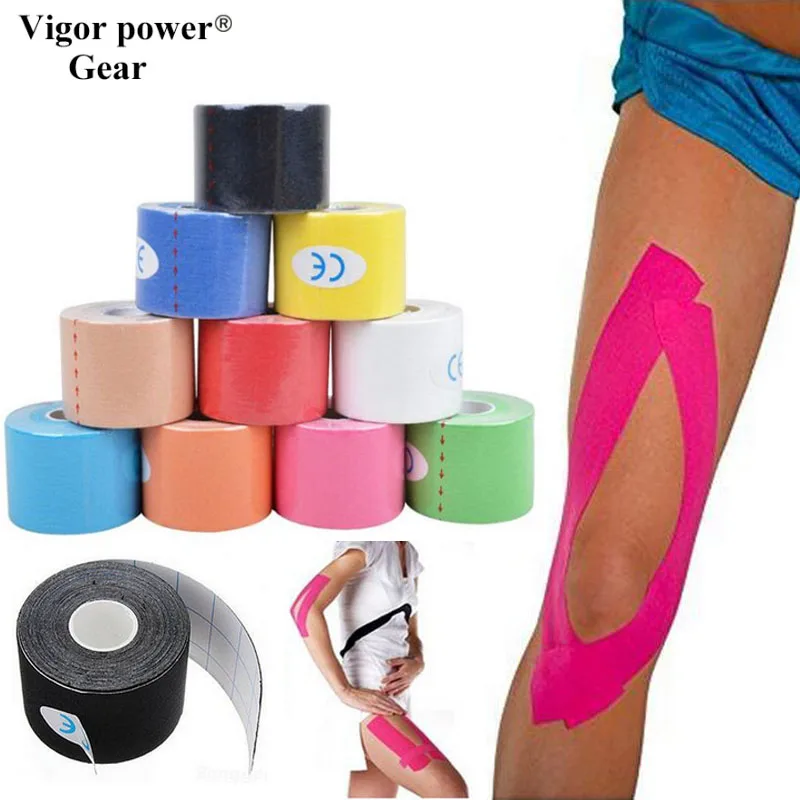2.5cm and 3.8cm wide Elastic Cotton Therapeutic Tape for Athletes