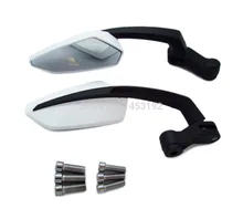 White&Black Mirror For Motorcycle Bobber Chopper Naked Bike Scooter Moped
