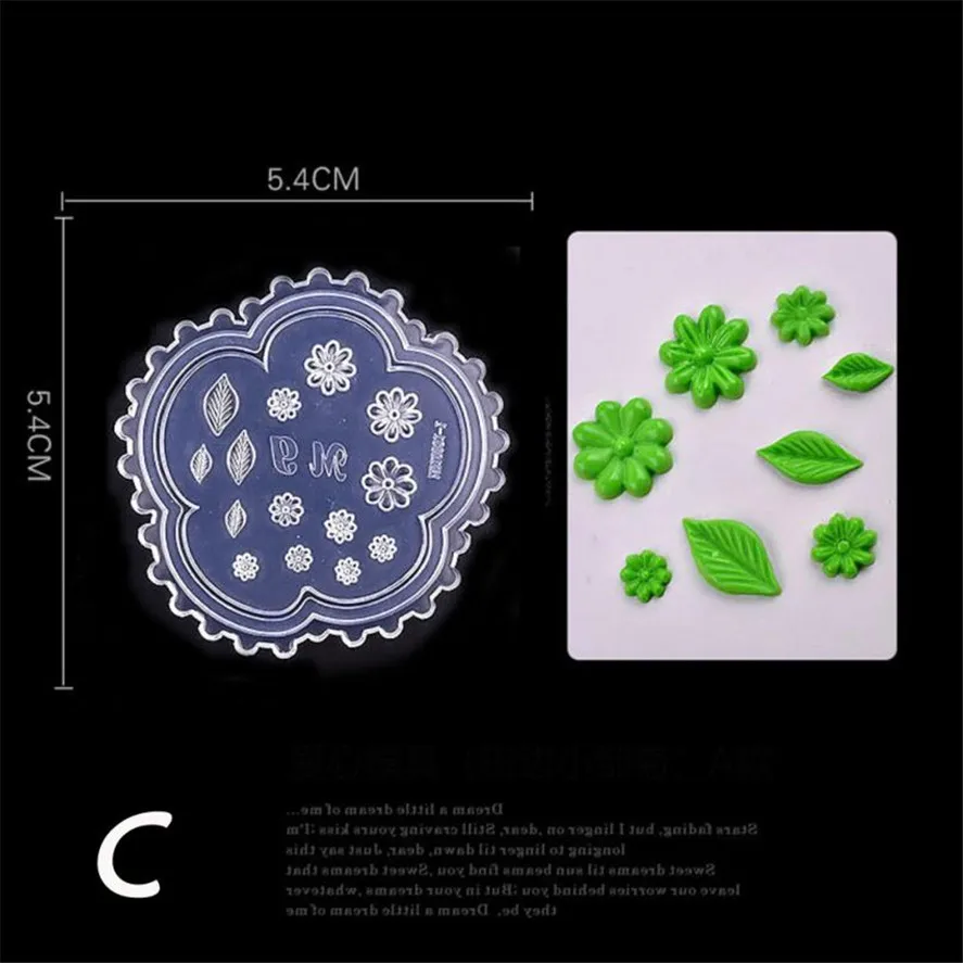 Силиконовый шаблон формы для ногтей 1 шт популярная форма для тиснения Японский резной цветок силиконовая форма инструмент для дизайна ногтей 15 - Цвет: C