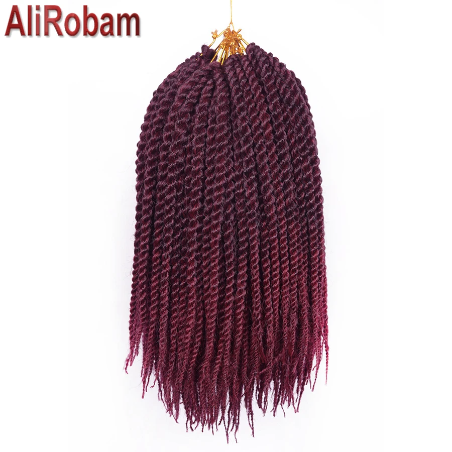 

AliRobam Crochet Braids Havana Mambo Twist Braid Pure/Ombre Color Senegalese Twist Braiding Hair Extensions 22Roots/Pack