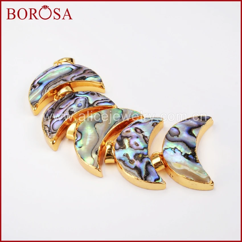 Позолоченный кулон в форме полумесяца BOROSA Модный для ожерелья ювелирных изделий