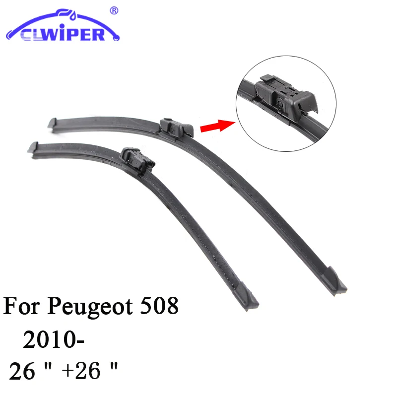

CLWIPER Wiper Blades For PEUGEOT 508(2010- ) 2011 2012 2013 2014 2015 Car Windscreen Wiper Windshield Wiper Blade 26"+26