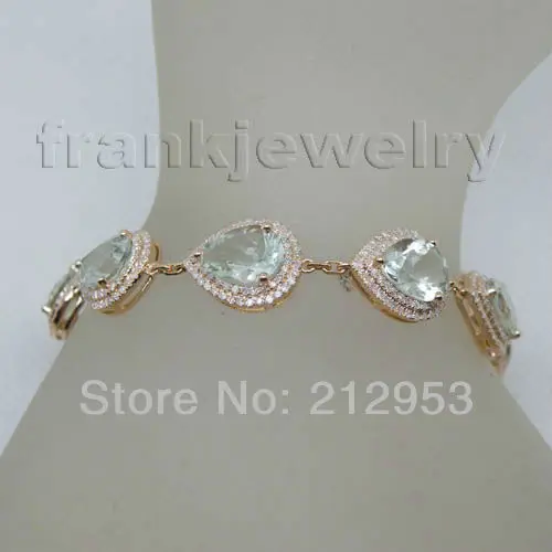 Браслет из розового золота с натуральным зеленым аметистом 7 Х9 мм|bracelet bracelet|bracelet