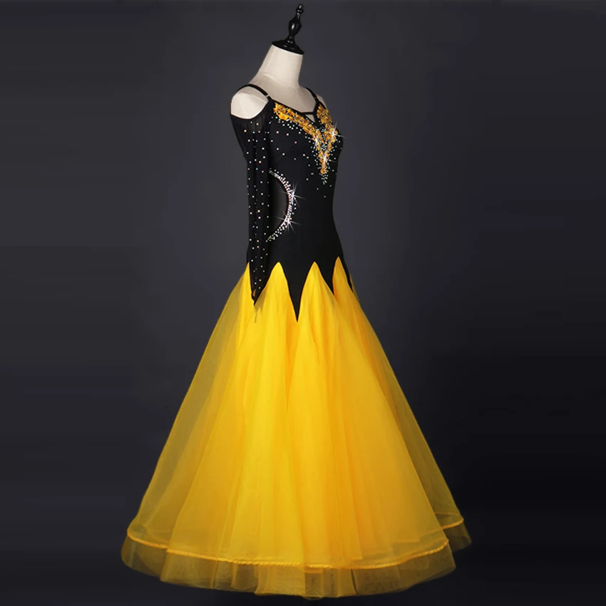 Waltz Ballroom Competition Dance Dress Standard Performance Stage Costumes Woman Evening Gowns Sexy Suspenders Applique girl dance costume women dance skirt