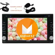 Free External Microphone+Android 6.0 Car Stereo Navigation GPS Car Radio Double Din Vehicle DVD Player FM Radio+Reversing Camera