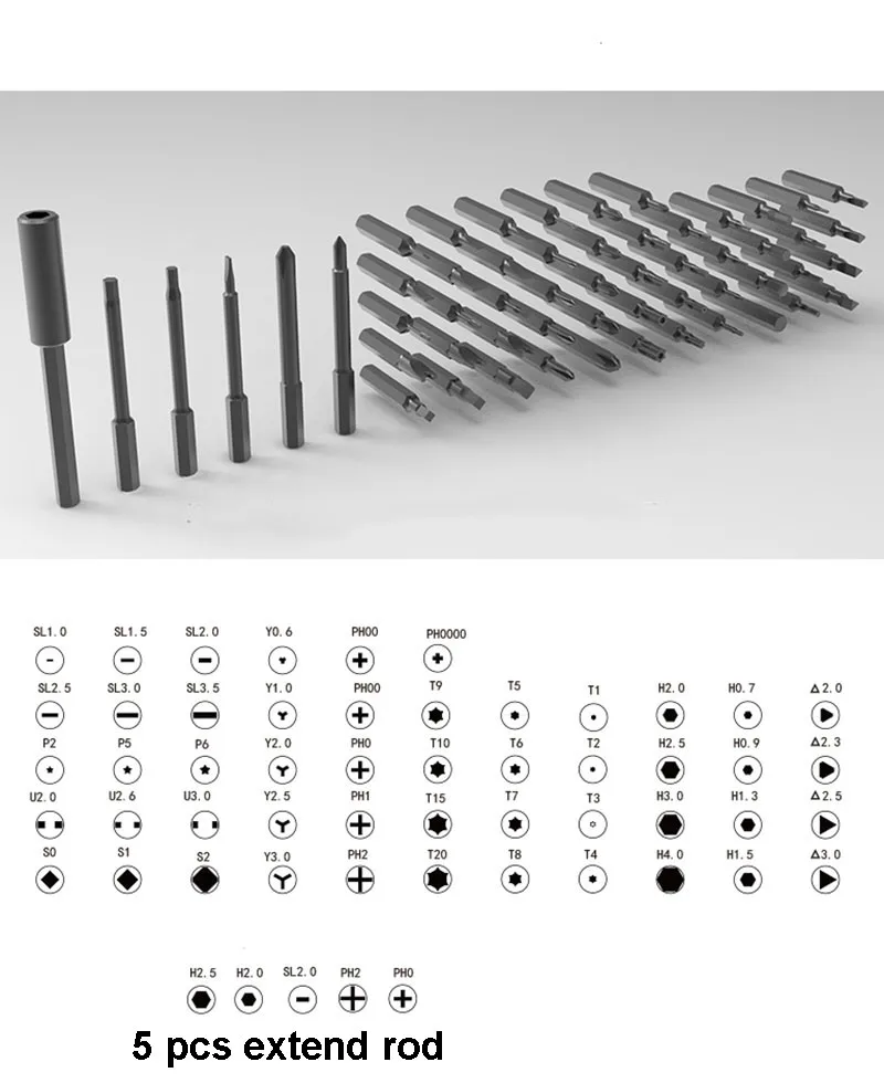 55 шт. сверла Прецизионная отвертка Беспроводная отвертка мини-отвертка