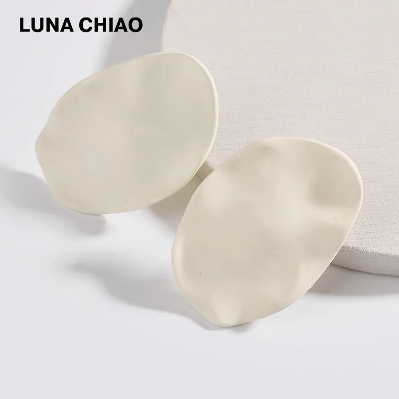 Женские серьги гвоздики с цветным порошковым покрытием LUNA CHIAO большие