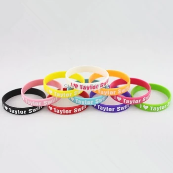 

100pcs Taylor wristband silicone bracelets free shipping by ePacket