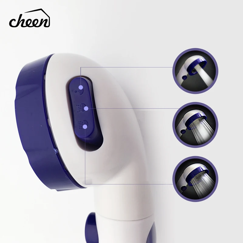 Cheen переключатель дизайн ABS пластик душевая головка 30% экономия воды низкое давление ручной держатель душевая головка давление повышающий душевой опрыскиватель - Цвет: blue color