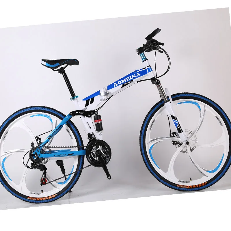 Flash Deal 26-inch Folding Mountain Bike Driving Adult Variable Speed Double Shock Absorber Student Racing Cross-country Bicycle. 1