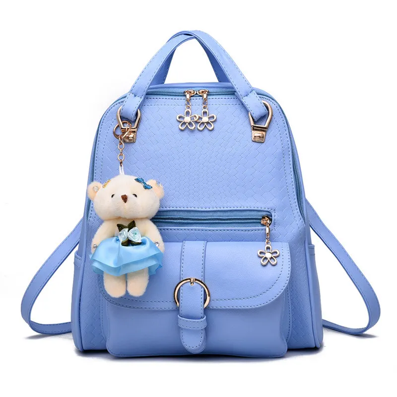 Elegant PU Casual Schoolbag High Quality Women's Backpacks Adjustable