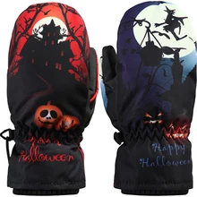 Мужские/женские/Детские лыжные перчатки, водонепроницаемые перчатки для сноуборда, зимние теплые флисовые кожаные перчатки для снегохода и езды на мотоцикле