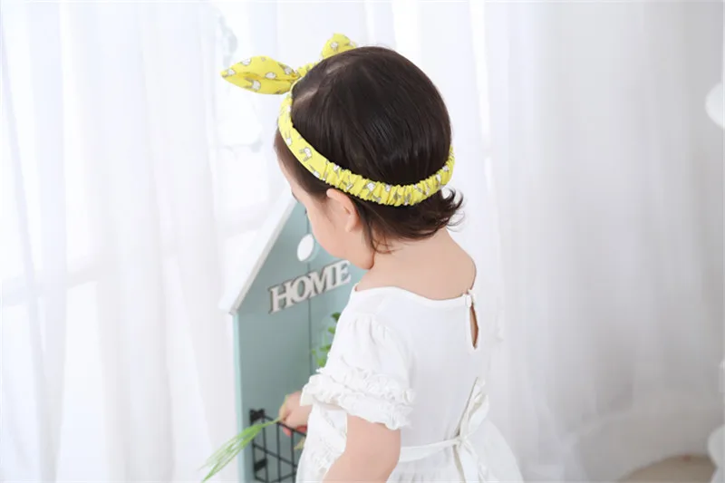 7Rabbit Ear Baby Girl Headband Toddler Cute Beauty Princess Hair Band Elastic Comfortable Hair Accessories for Makeup