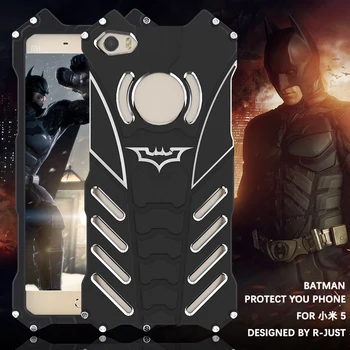 

R-JUST Brand Batman metal Aluminum alloy phone case for xiaomi 5 m5 cover outdoor climbing climbing bracket for xiaomi max case