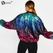 JOYDU шикарная брендовая куртка градиентного цвета, женское модное пальто, новая весенняя Европейская куртка-бомбер, пальто, женская куртка casaco feminino