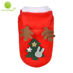 Зимняя Рождественская Одежда для собак, пальто, красный костюм Санты, толстовки, одежда для щенков, одежда для маленьких собак, товары для