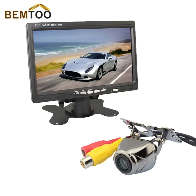 

BEMTOO HD Night Vision Rear View Camera Car Camera With 7"Inch Car Monitor Rear View Mirror LCD Screen Color Display Car Camera