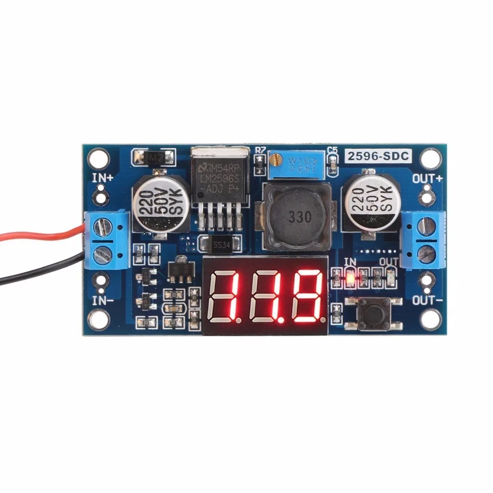 

LM2596 Buck Step-down Power Converter Module DC 4.0~40 to 1.3-37V LED Voltmeter