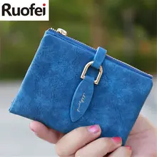 Señora nueva Snap Fastener Cartera de embrague corta Vintage mate mujer Cartera de moda pequeña femenina monedero corto tarjetero