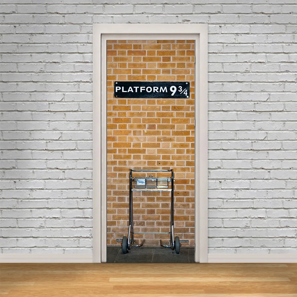 Ретро пейзажная дверная Фреска тоннель Пол шаг 3D дверная наклейка DIY самоклеющиеся водонепроницаемые обои для украшения дома