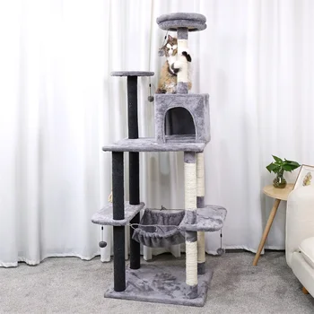 

Domestic Delivery Cat's Tree Tower Pets Sisal Play Scratching Kittens Tree a chat Climbing Jumping Toy Frame Pets Arbre
