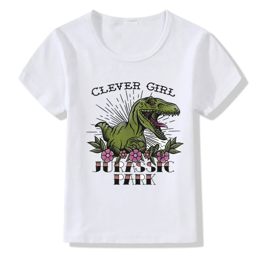 

Dinosaur Print Kids T Shirt Children Short Sleeve Children Short Sleeve Girls 1-12 Years Tops