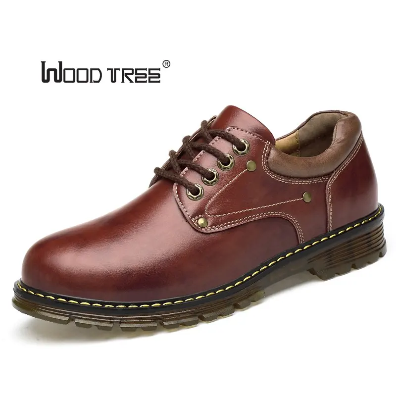 Woodtree Size 38-46 Winter Natural Leather Men Quality Ankle Boots Mens Water Proof Work Shoes Zapatos Hombre warm snow pursh bo | Обувь