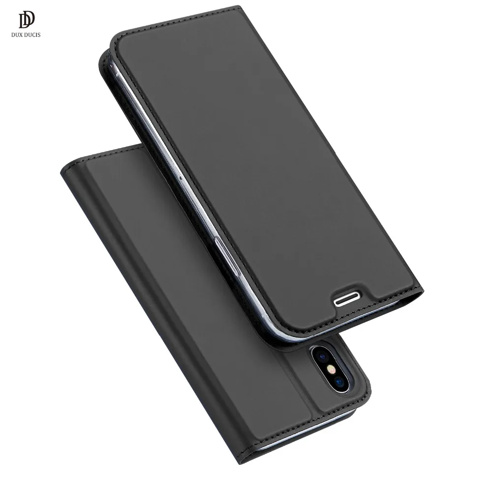 

DUX DUCIS Leather Flip Case for iphone X 10 business Wallet Capas Book phone Cover case for iphone X protective case