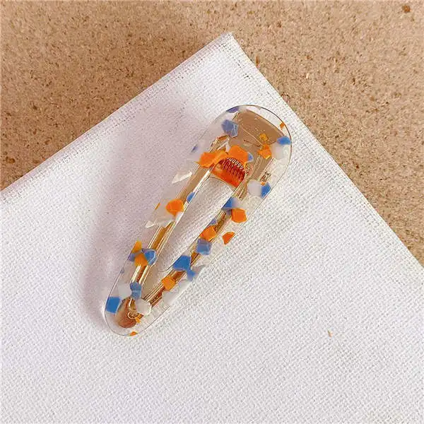 New Hot Women Colorful Acrylic Hollow Waterdrop Rectangle Hair Clips Girls Acetate Hairpins Barrettes Hair Styling Accessories - Цвет: 10