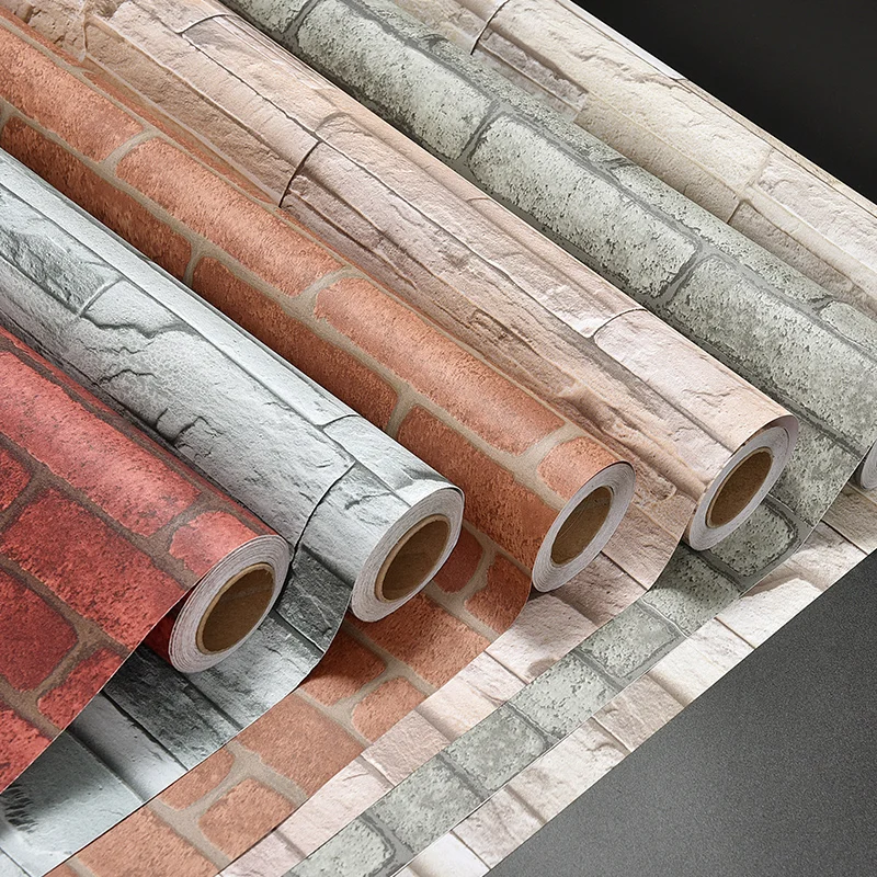 

PVC Self Adhesive Waterproof Wallpaper Living Room Bedroom Kitchen Brick Stone Wall Sticker Home Decor Vinyl Wall Covering Roll