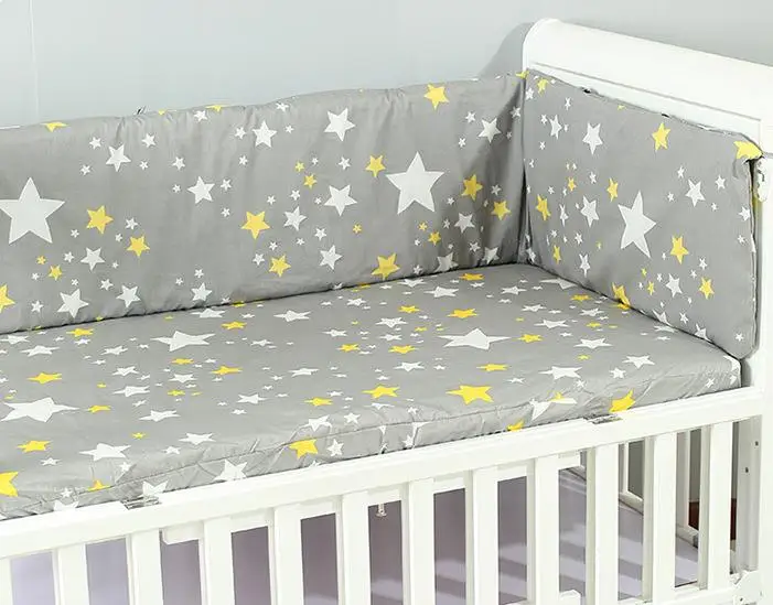 Cama do Bebê Amortecedor de Algodão em Forma de u Decoração do Quarto Berço Engrossar Almofada Bebê Ferroviário Capa Protector Conjunto Linha Almofadas Recém-nascidos 6 Mamãe e Bebê