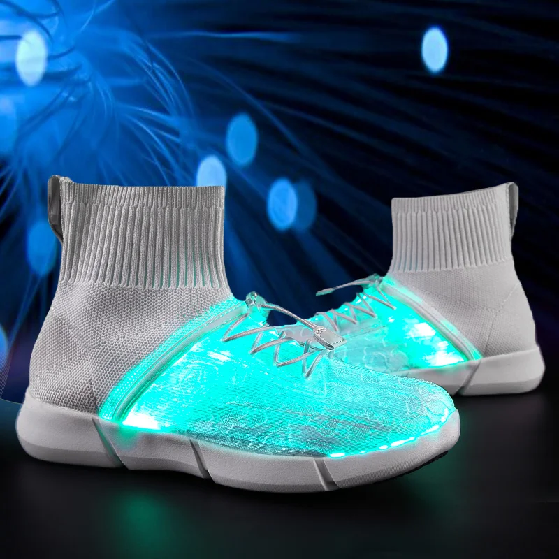 JawayKids новый стиль USB заряжаемые кроссовки волоконно оптические короткие ботинки