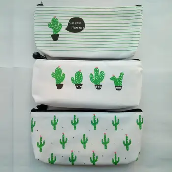 

100 PCS Cactus Pencil Case School Supplies Kawaii Stationery Estuches Chancery School Cute Pencil Box Pen Bags Penalty