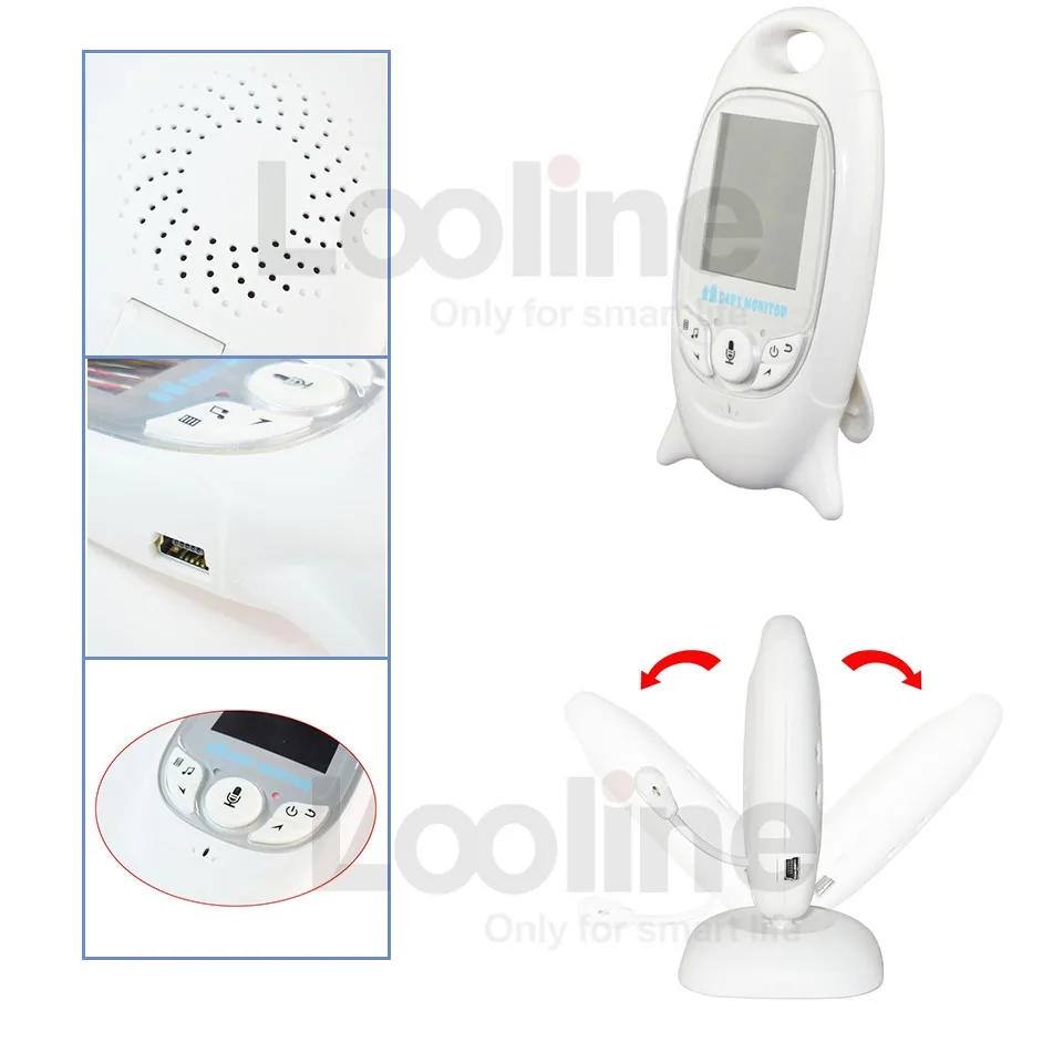 2016 Hot baba electronics video baby monitor 2.4GHz IR Nightvision Temperature monitor 2-way talk 2.0 inch LCD video babysitting