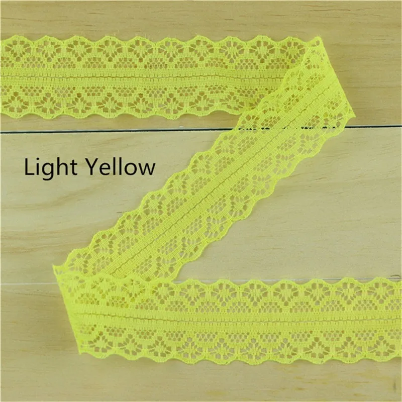 High Quality yellow color Lace Ribbon Embroidered Net Lace Trim Fabric