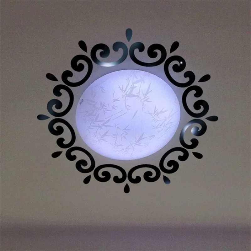 DIY Круглый элемент наружный Декор 3D перо зеркало наклейка на стену круги наклейка украшение стены потолок наклейка s Набор для зеркальной лампы