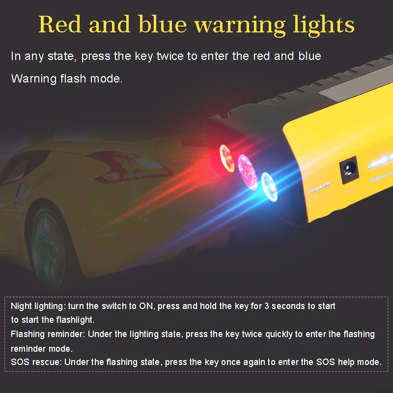  68800mAH Portable Jump Starter For Car Mini Emergency Starting Device Power Bank 600A Peak Auto Boo