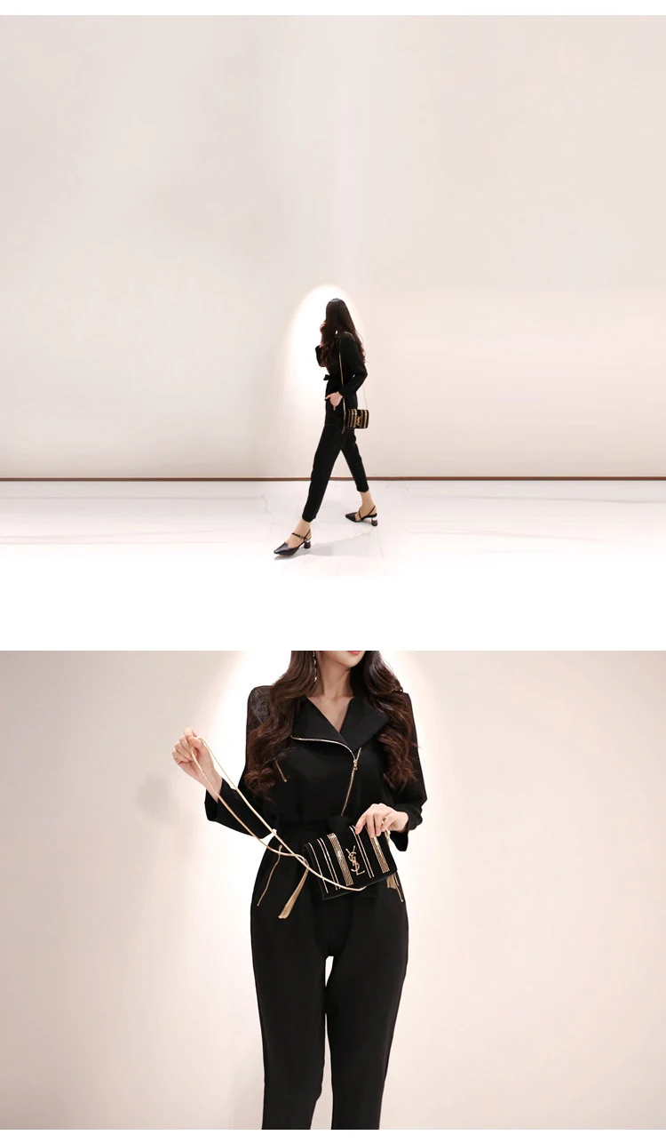 Модный офисный стильный женский темпераментный удобный Высококачественный винтажный комбинезон Новое поступление элегантный повседневный Однотонный черный комбинезон