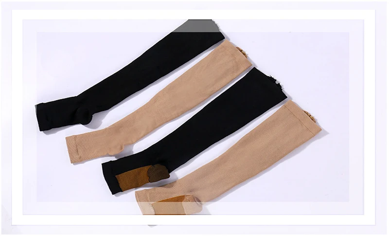 Компрессионные носки на молнии для мужчин и женщин с открытым носком-лучшая поддержка Гольфы на молнии высококачественные медицинские