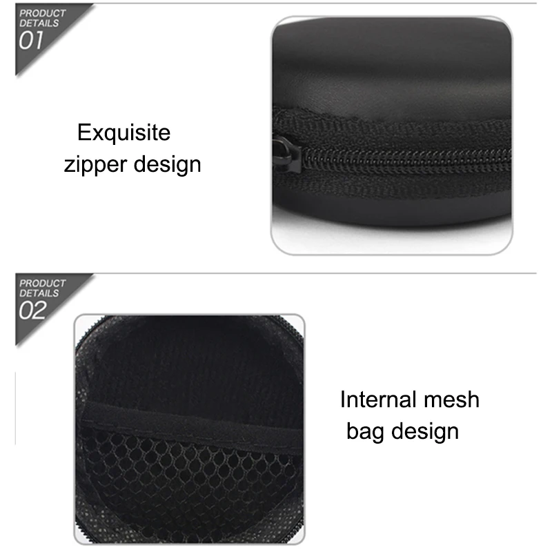 

Earphone Holder Case Carrying Hard Box Headphone Earbuds Memory Card USB Cable Storage Bag HSJ-19
