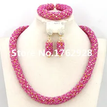 Популярный свадебный костюм колье ювелирные изделия набор хрустальных бусин Африканский Свадебный ювелирный набор