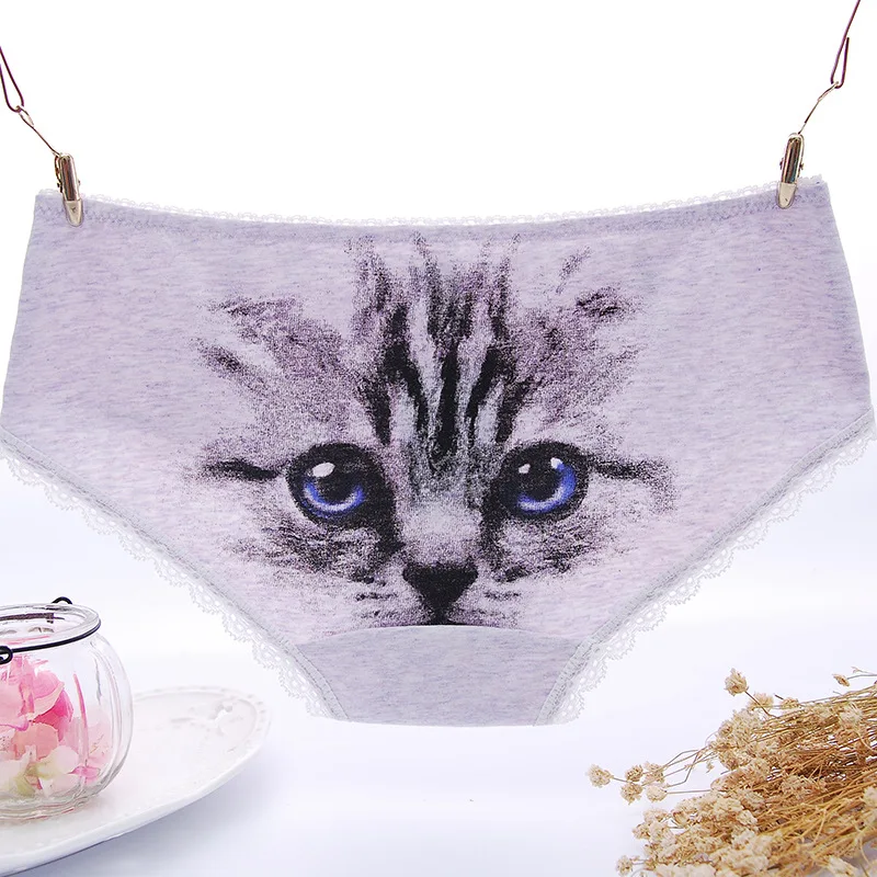 TONGWANGHONG 6pcs/lot cartoon 3d cat kids bombachas de algodon para