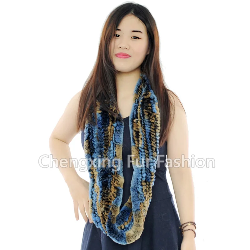 

CX-S-154A Aliexpress Wholesale Knitted Ring Scarf Rex Rabbit Fur Scarves