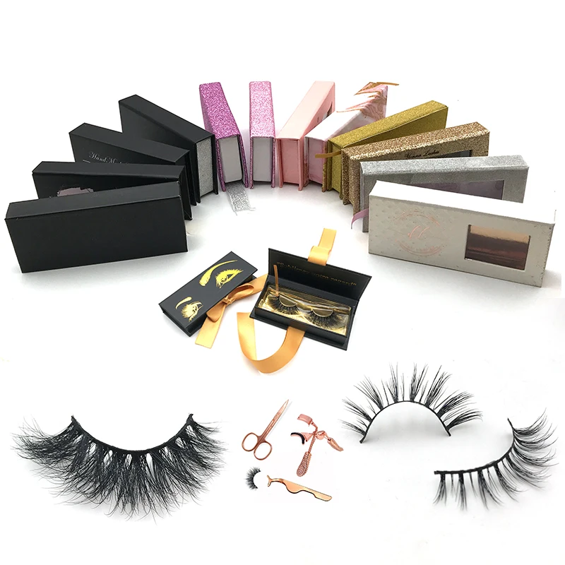 

EYDILL 100 pairs natural false eyelashes fake lashes long makeup 3d mink lashes for beauty with glitter custom box